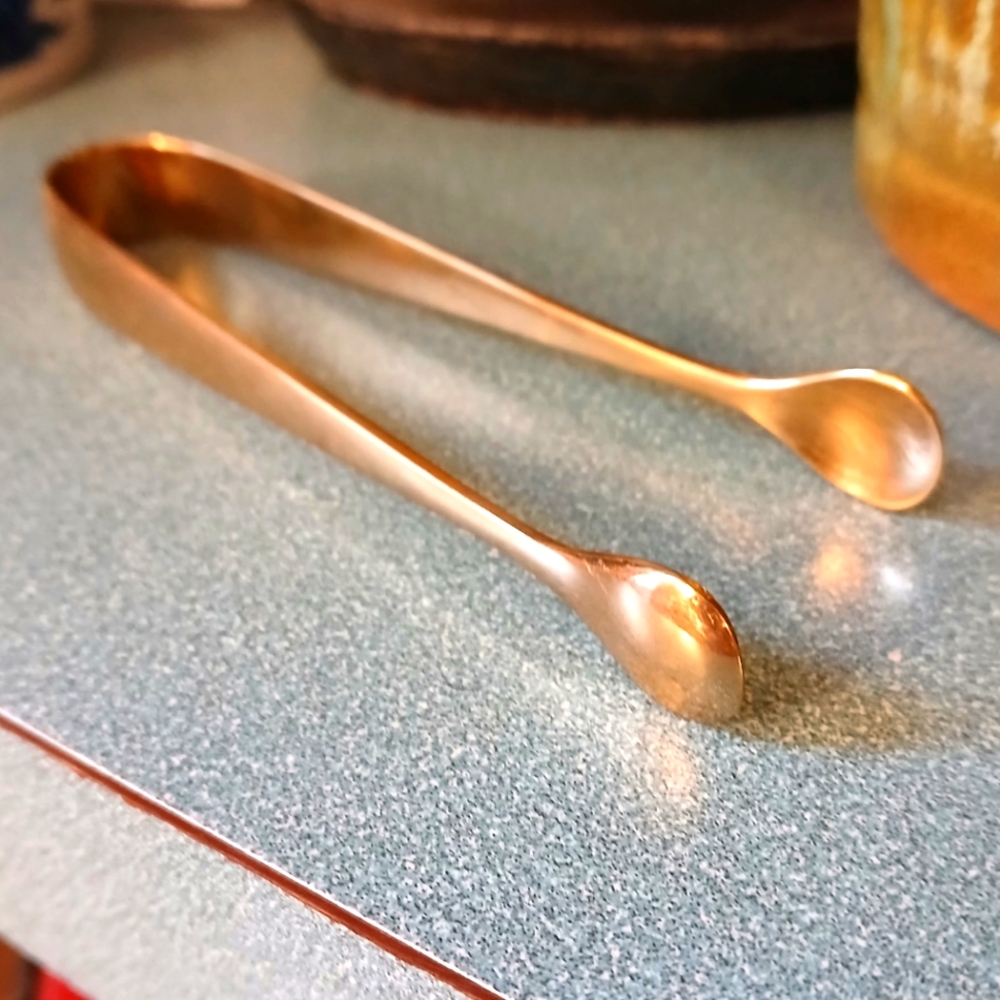 Dirilyte Goldware Sugar Tongs 4.5" USA